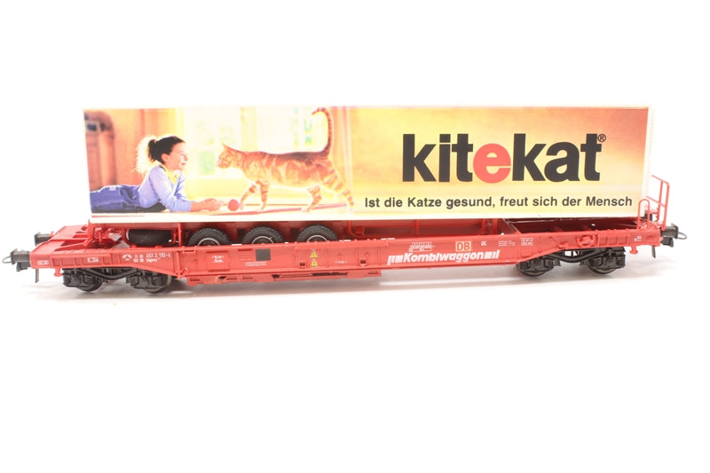 Roco 47017 Bogie pocket wagon with trailer load 'Kitekat' of the DB AG