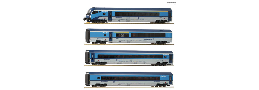Roco 73219+74140+74143: 8-pc, “Railjet”, CD,  Electric locomotive class 1216