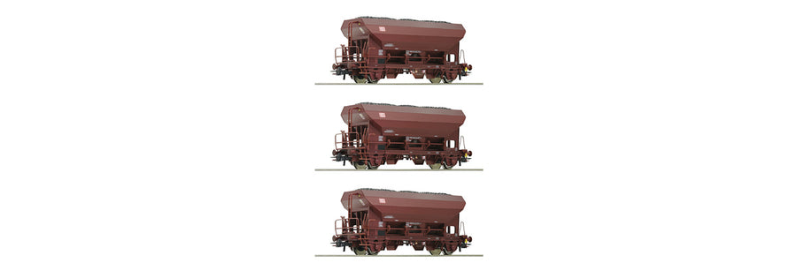 Roco 76170 3 piece set self unloading hopper wagons, DB AG